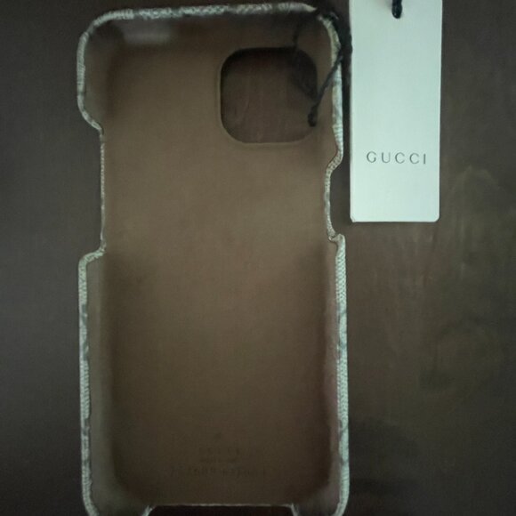 NWT Gucci GG Supreme  iPhone 14 Case Beige 753609 - Picture 3 of 6